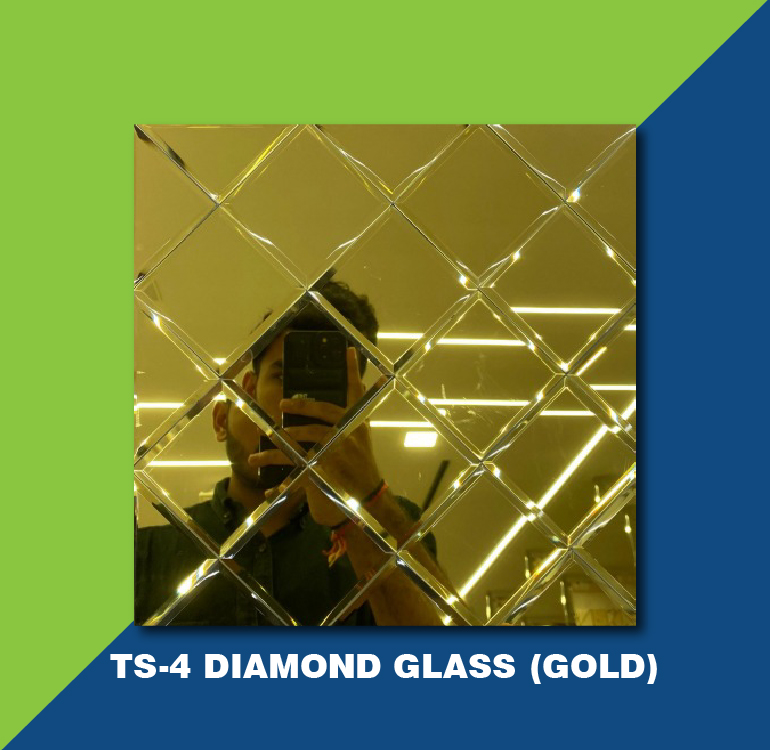 Glass Mosaic Tiles 4 Diamond Gold