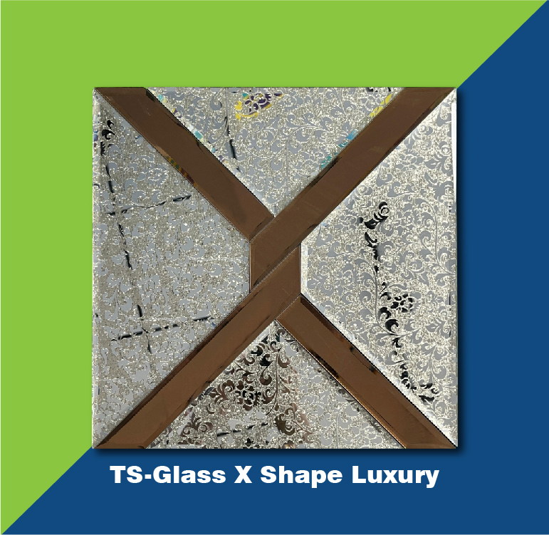 Glass Mosaic Tiles X Shape Luxury